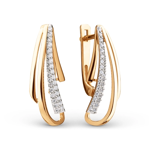 Серьги из золота 585 пробы с фианитами