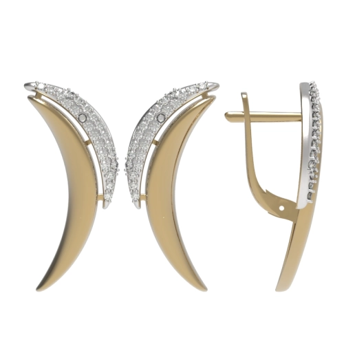 Серьги из золота 585 пробы с фианитами