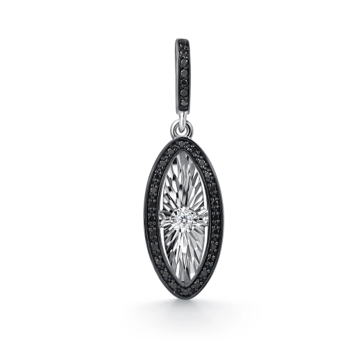 Подвеска (585 б) черный бриллиант, бриллиант