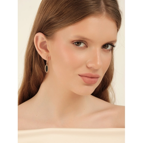 Серьги из золота 585 пробы с цветными фианитами