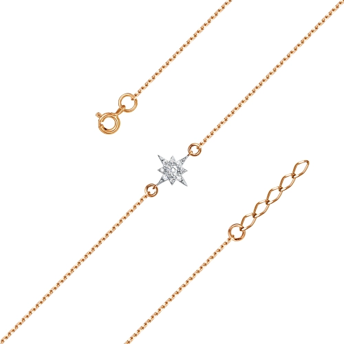 Браслет из золота 585 пробы с фианитами