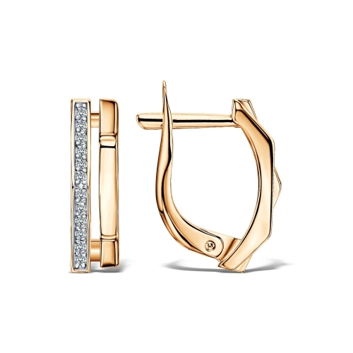 Серьги из золота 585 пробы с фианитами