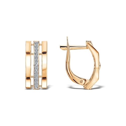 Серьги из золота 585 пробы с фианитами