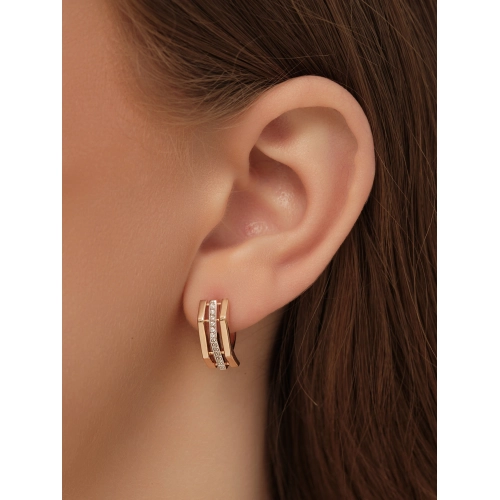 Серьги из золота 585 пробы с фианитами