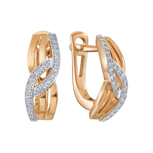 Серьги из золота 585 пробы с бриллиантами