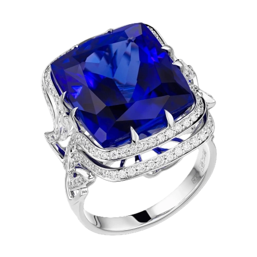 Кольцо (750 б) танзанит, бриллиант