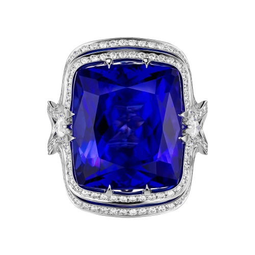 Кольцо (750 б) танзанит, бриллиант