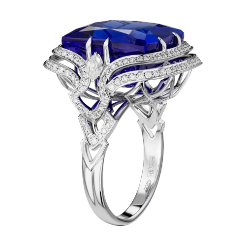 Кольцо (750 б) танзанит, бриллиант