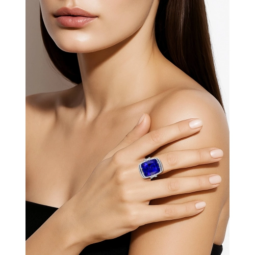 Кольцо (750 б) танзанит, бриллиант