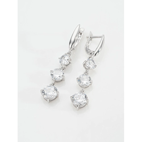 Серьги из серебра 925 пробы с фианитами