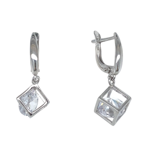 Серьги из серебра 925 пробы с фианитами