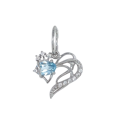 Подвеска из серебра 925 пробы с топазами и фианитами