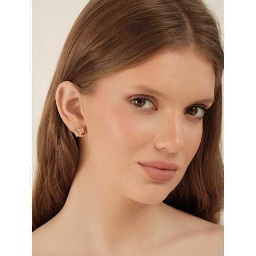 Серьги пусеты из желтого золота 585 пробы