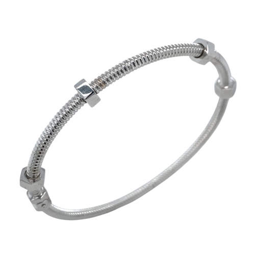 Жесткий браслет из белого золота 585 пробы