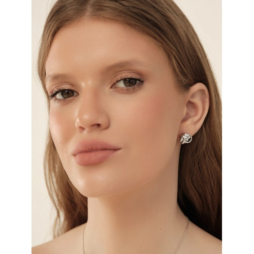 Серьги пусеты из белого золота 585 пробы