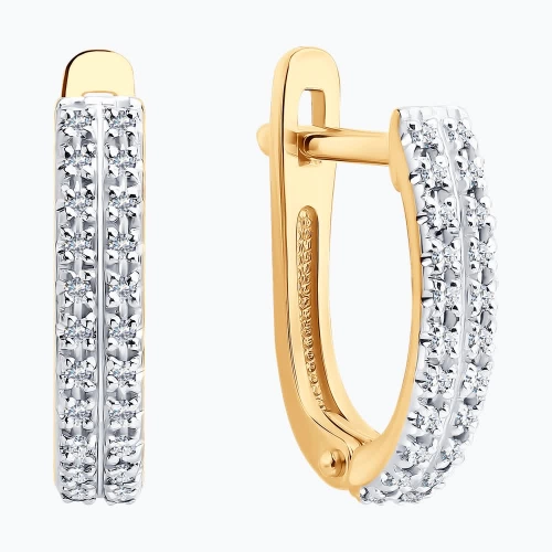 Серьги из золота 585 пробы с бриллиантами