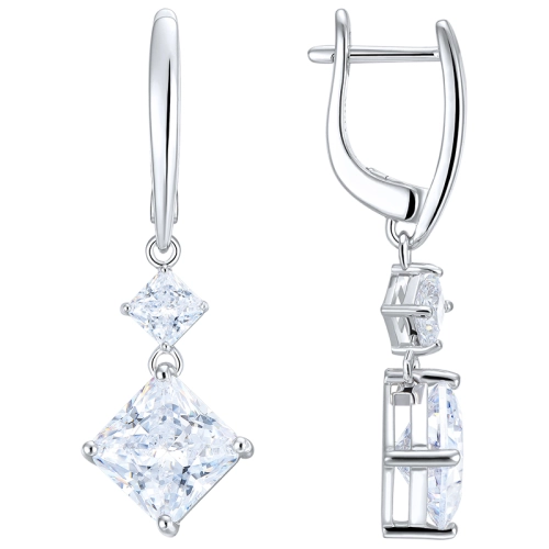 Серьги из серебра 925 пробы с цирконами