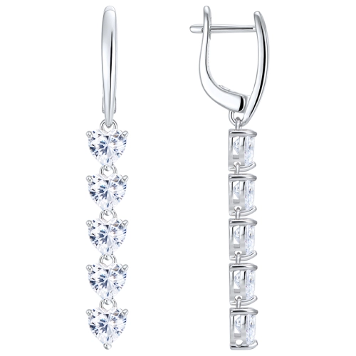 Серьги из серебра 925 пробы с цирконами