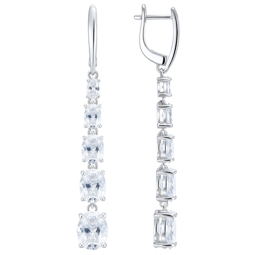 Серьги из серебра 925 пробы с цирконами