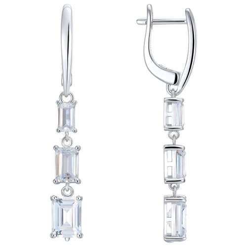 Серьги из серебра 925 пробы с цирконами