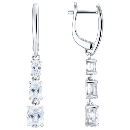 Серьги из серебра 925 пробы с цирконами