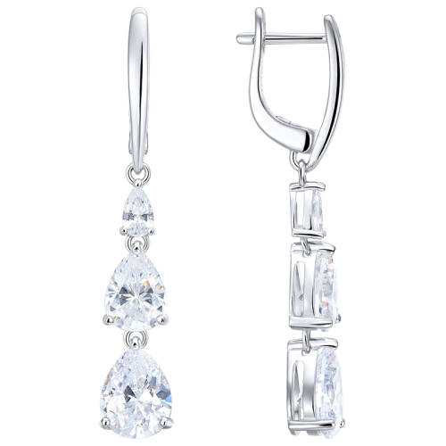 Серьги из серебра 925 пробы с цирконами
