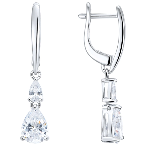 Серьги из серебра 925 пробы с цирконами
