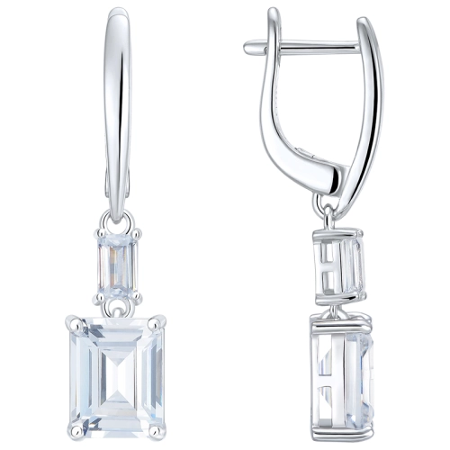 Серьги из серебра 925 пробы с цирконами