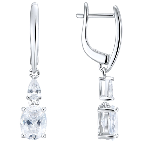 Серьги из серебра 925 пробы с цирконами