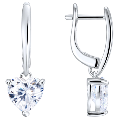 Серьги из серебра 925 пробы с цирконами