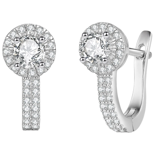 Серьги из серебра 925 пробы с цирконами