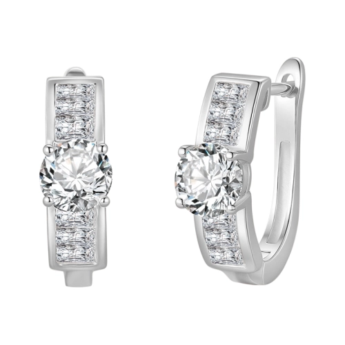 Серьги из серебра 925 пробы с цирконами
