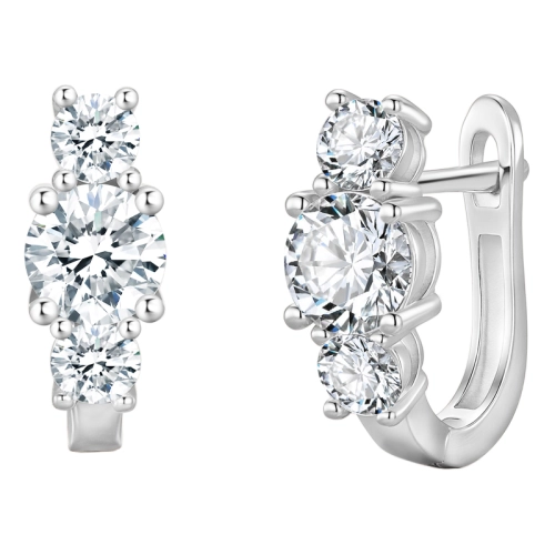 Серьги из серебра 925 пробы с цирконами