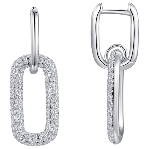 Серьги из серебра 925 пробы с цирконами