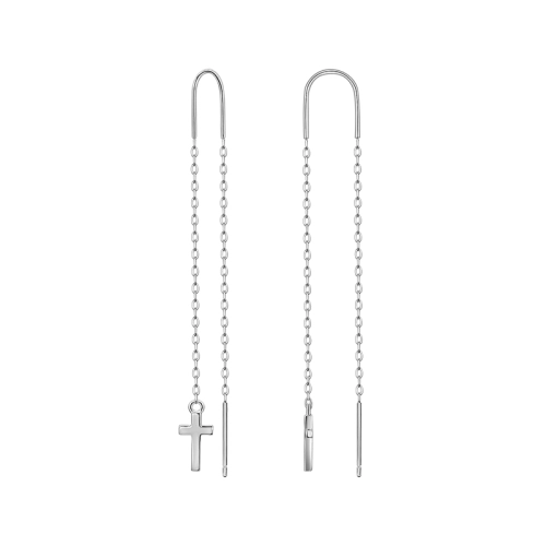 Серьги продевки из серебра 925 пробы