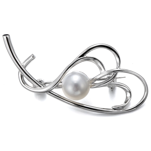 Брошь из серебра 925 пробы с жемчугом