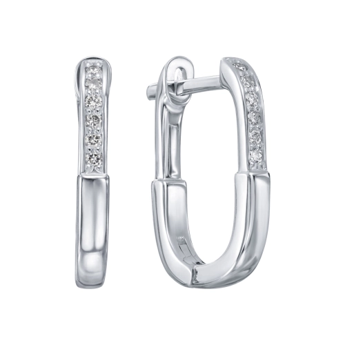 Серьги из белого золота 585 пробы с бриллиантами