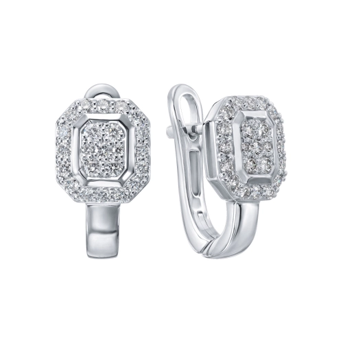 Серьги из белого золота 585 пробы с бриллиантами