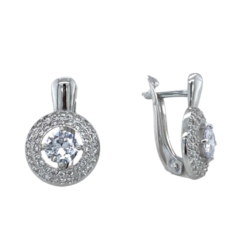 Серьги из серебра 925 пробы с фианитами