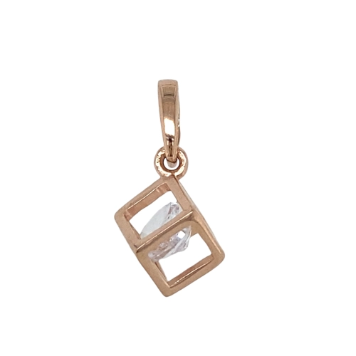 Подвеска из серебра 925 пробы с позолотой, с фианитами