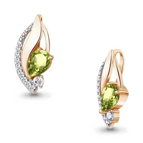 Подвеска (925 п) хризолит, фианит