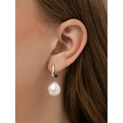 Серьги из серебра 925 пробы с жемчугом