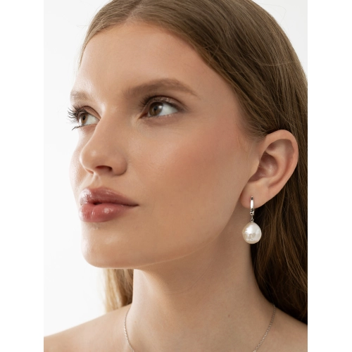 Серьги из серебра 925 пробы с жемчугом