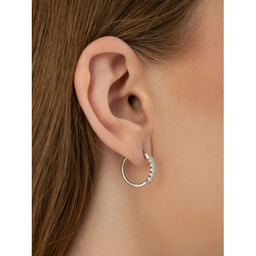 Серьги из серебра 925 пробы с цирконами