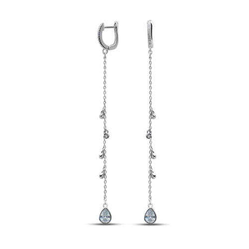 Серьги из серебра 925 пробы с цирконами