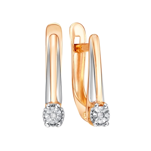 Серьги из золота 585 пробы с бриллиантами