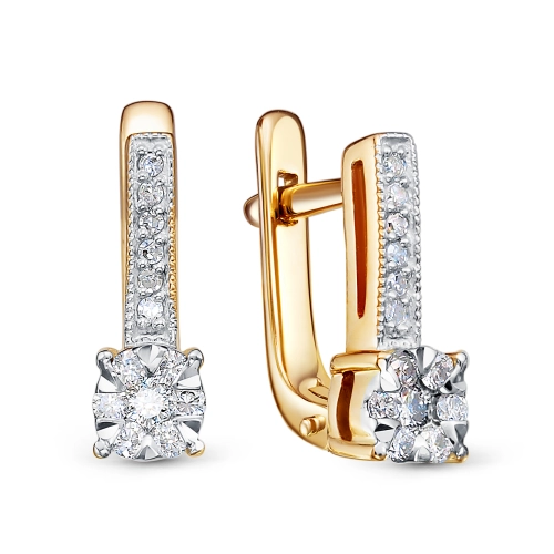 Серьги из золота 585 пробы с бриллиантами