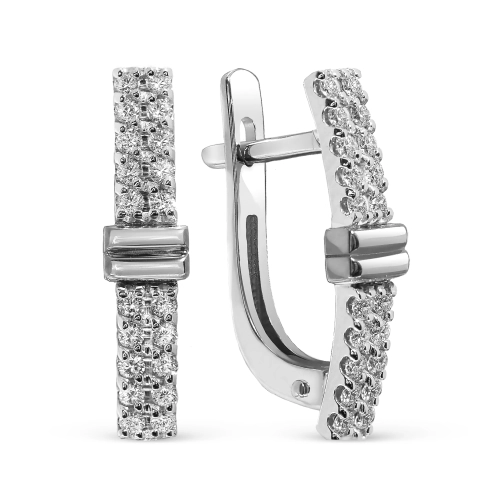 Серьги из белого золота 585 пробы с бриллиантами