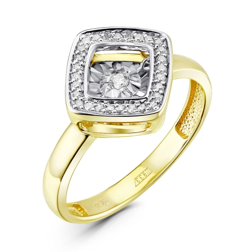 Кольцо из желтого золота 585 пробы с бриллиантами