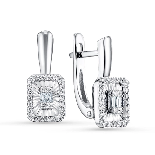 Серьги из белого золота 585 пробы с бриллиантами